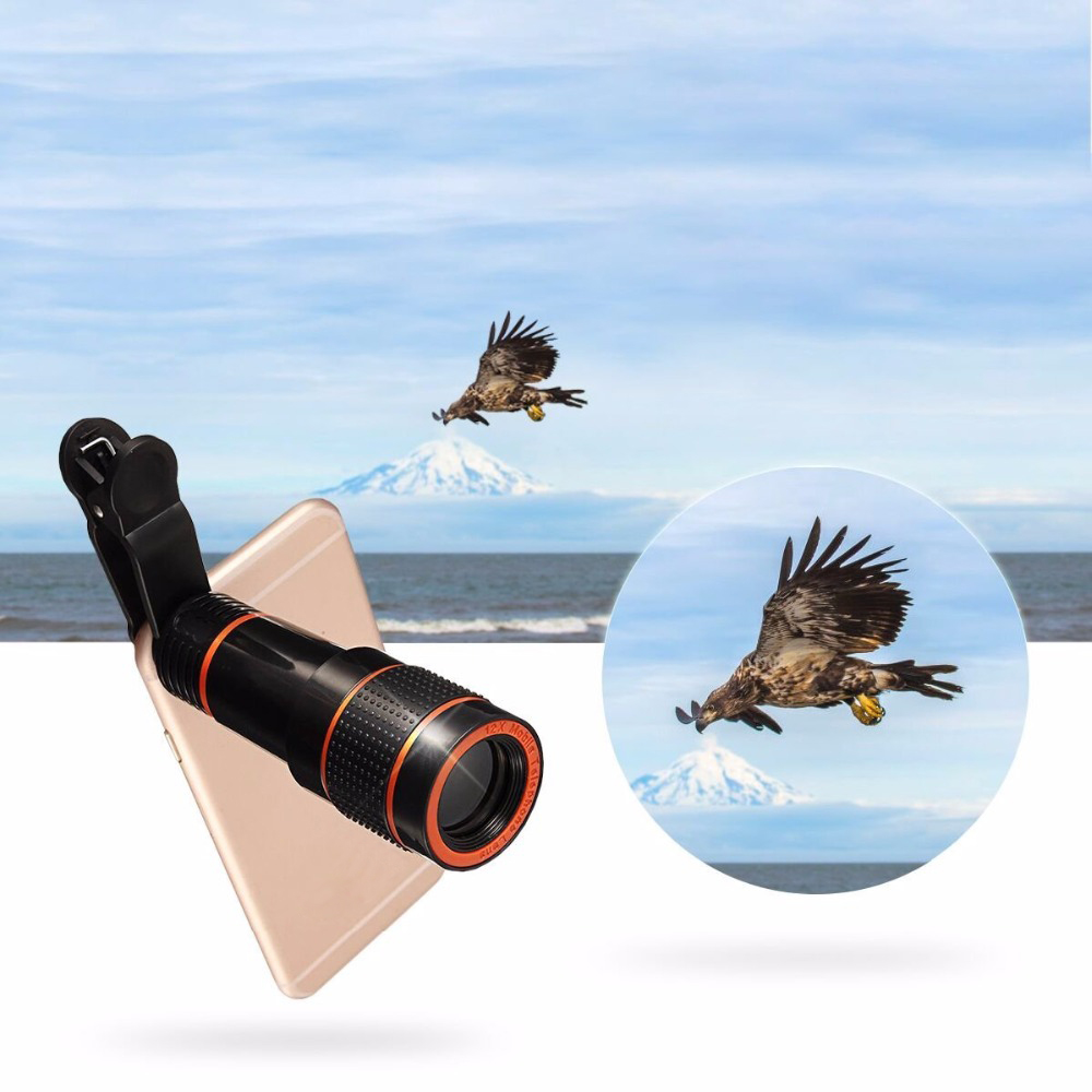 Universal Clip 8X 12X Zoom Cell Phone Telescope Lens Telepo External Smartphone Camera Lens For iPhone Samsung Huawei PDA439708695