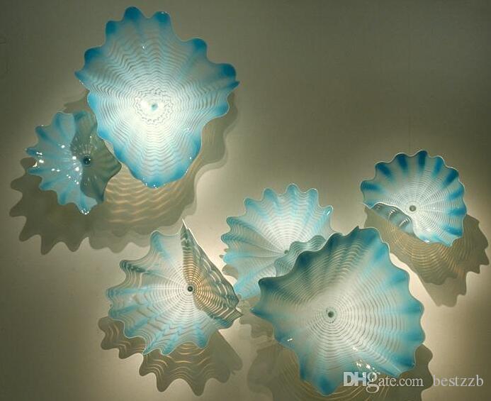 Urban Design Modern Art Hand Blown Glass Haning Wall Plates Murano Glass Wall Art Plates -LRW0018