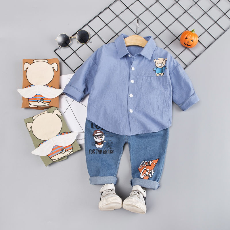 Spring Autumn Baby Girls Boys Clothing Sets Lapel solid Shirt Jeans Kids Cartoon Children Costume Infant Leisure Clothes Suits, Yz s zhu orange
Spring Autumn Baby Girls Boys Clothing Sets Lapel solid Shirt Jeans Kids Cartoon Children Costume Infant Leisure Clothes Suits, Yz s zhu orange