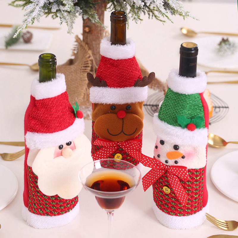 Christmas Wine Bottle Wrapping Clothes Decoration Holiday Christmas Wine Bottle Cover Santa Claus Snowman Elk Pattern
Christmas Wine Bottle Wrapping Clothes Decoration Holiday Christmas Wine Bottle Cover Santa Claus Snowman Elk Pattern