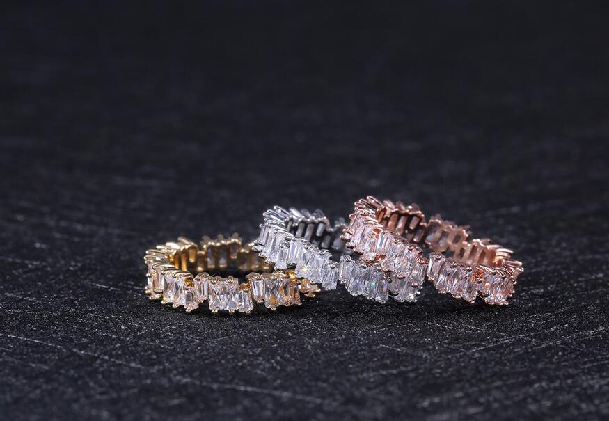 Sterg Sier Princess Cut Topaz Wedding Band Ring for Women | Gold Fill Dia CZ Gemstones Jewelry Gift 33ea