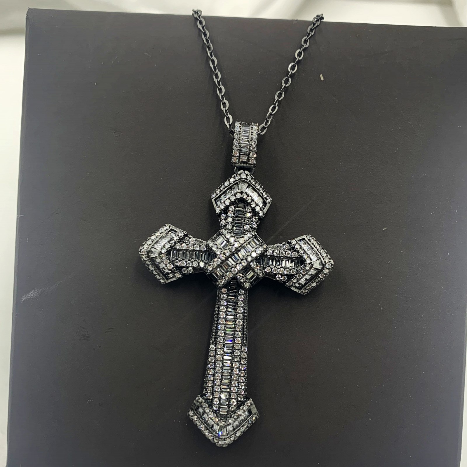 2024 Cross Pendant Necklace: 5A CZ Dia Chain, Sier & Gold, Fashion Jewelry Gift