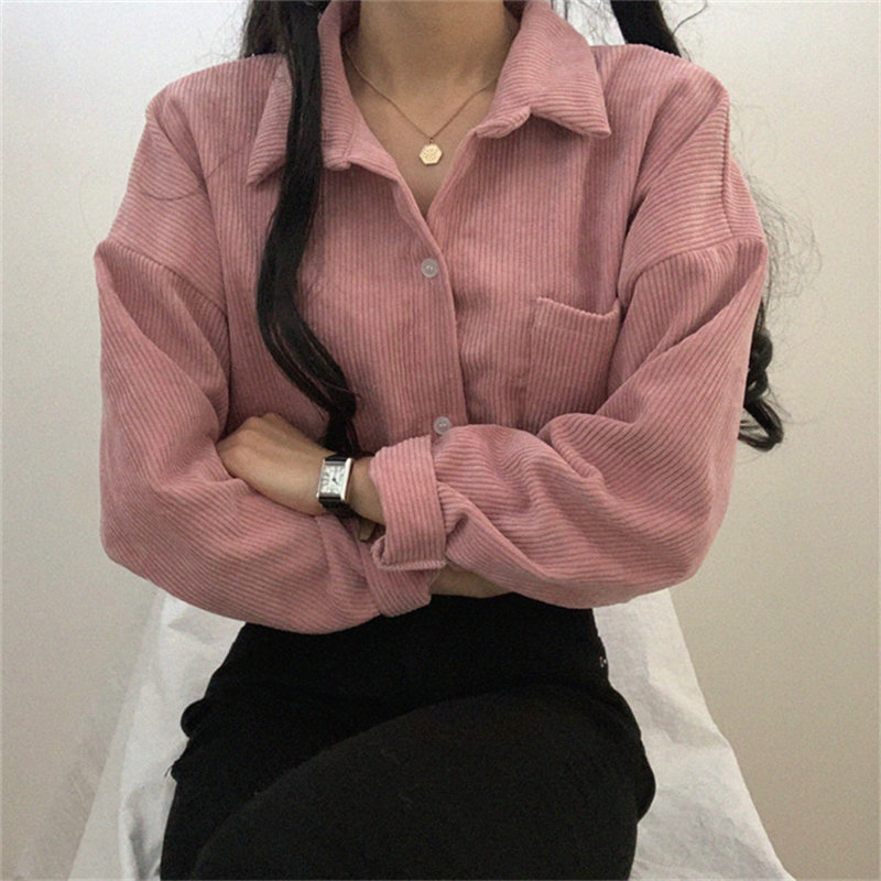 HziriP Basic Corduroy Office Lady Tops Shirt 2020 Vintage Warm Chic Femme Blusas Camisas Mujer Loose Women Solid Free Blouses, Black
HziriP Basic Corduroy Office Lady Tops Shirt 2020 Vintage Warm Chic Femme Blusas Camisas Mujer Loose Women Solid Free Blouses, Black