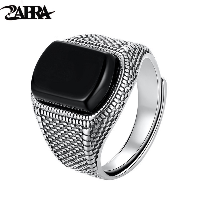 ZABRA Black Stone Ring Men Real 925 Sterling Silver Open Size Vintage Wedding Women Mens Rings Cubic Zirconia Onyx Jewelry LY191217
ZABRA Black Stone Ring Men Real 925 Sterling Silver Open Size Vintage Wedding Women Mens Rings Cubic Zirconia Onyx Jewelry LY191217
