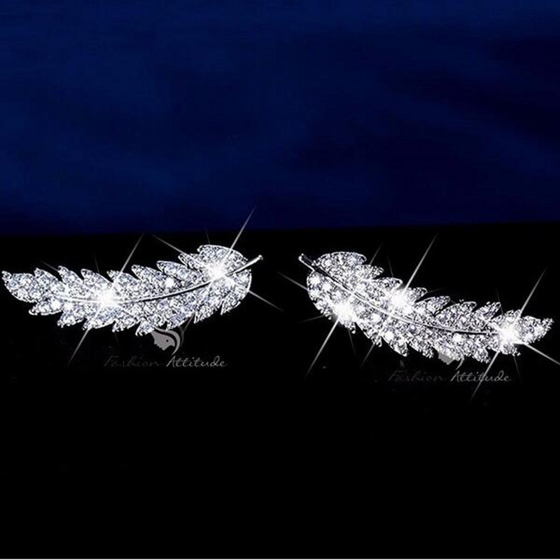 Wholesale-Arrival Hot Sale Luxury Jewelry 925 Sterling Silver Pave White Sapphire CZ Diamond Leaf Feather Stud Earring For Women Giift
Wholesale-Arrival Hot Sale Luxury Jewelry 925 Sterling Silver Pave White Sapphire CZ Diamond Leaf Feather Stud Earring For Women Giift