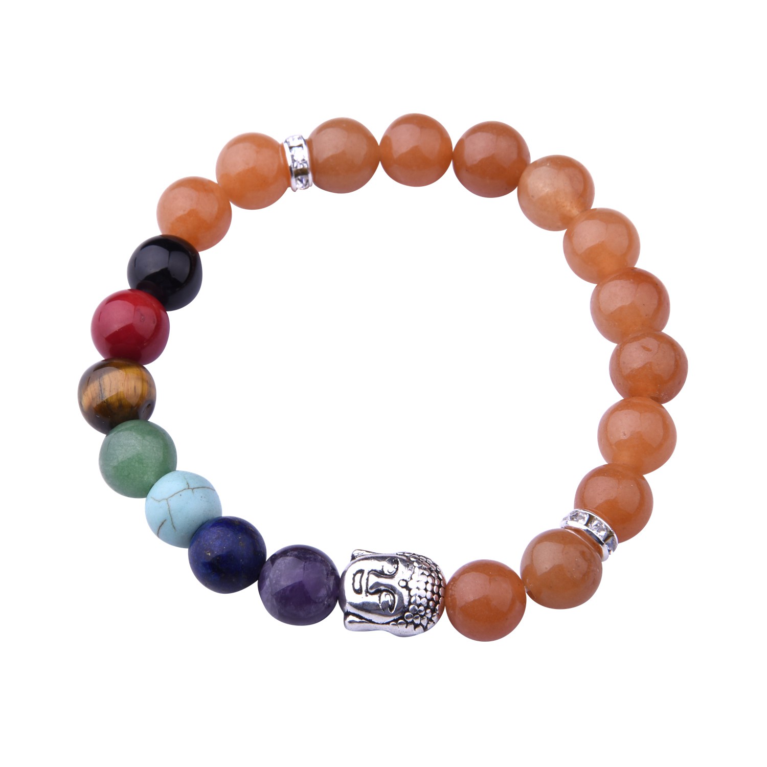 Natural Gemstone Beaded Stretch Prayer Friendship Bracelet - Semi-precious Bangle Bracelet Healing