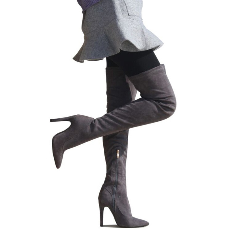 Hot Sale-Women Boots High Heels Knee High Suede Thigh High Over The Knee Red Black Gray Brown Boot Ladies Shoes Plus Size 43
Hot Sale-Women Boots High Heels Knee High Suede Thigh High Over The Knee Red Black Gray Brown Boot Ladies Shoes Plus Size 43