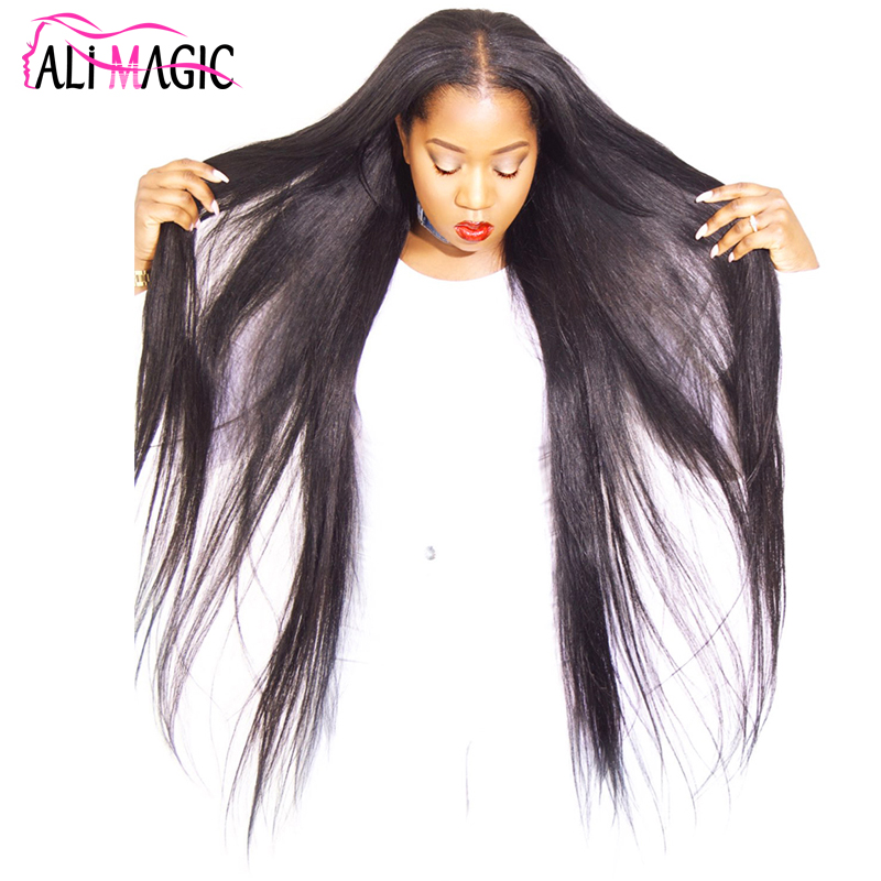 100% Remy Virgin Human Hair Bundles Natural Black 30 32 34 36 38 40 Inch 100g/bundle 3pack with 13*4 frontal 20inch
