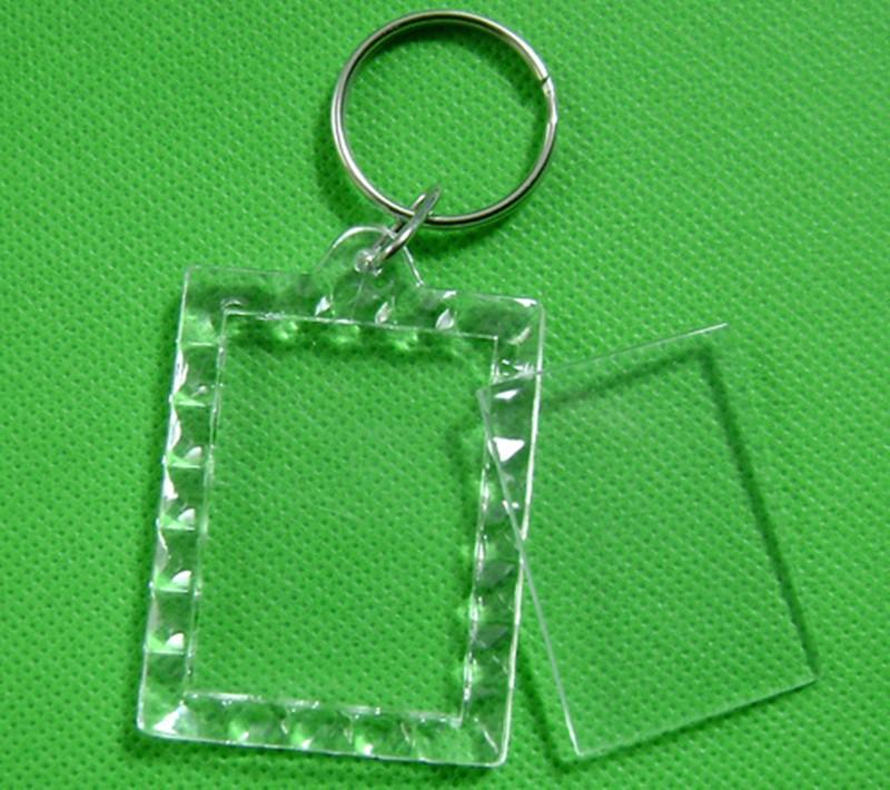 Free shipping 35pcs Blank Acrylic Keychains Insert Photo plastic Keyrings Square Key Rectangle heart circular accessories