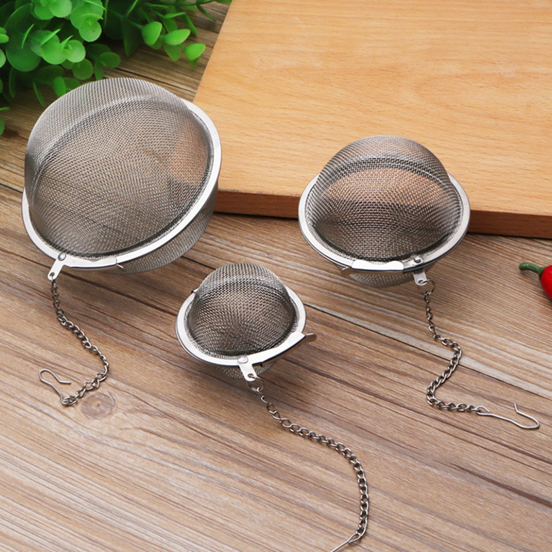 Steel Stainless Sphere Locking Spice Strainer Filter Infuser Mesh Herbal Ball Kitchen Tea Tools 0115