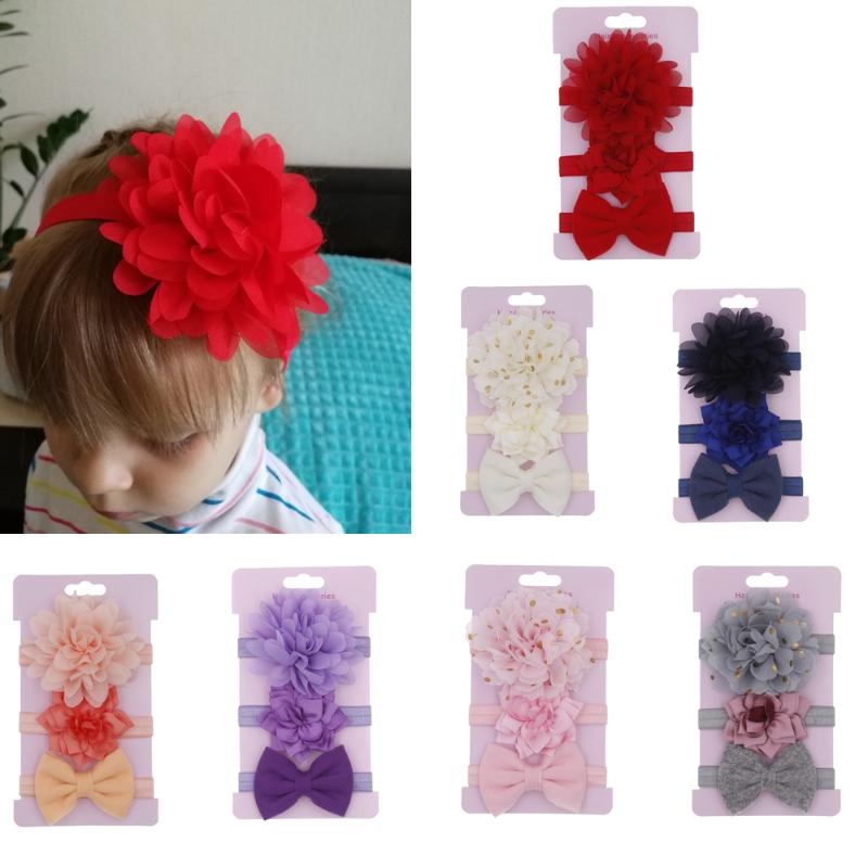 New 3 piece set simple solid color bow flower hair accessories girls hair band photo props 
New 3 piece set simple solid color bow flower hair accessories girls hair band photo props