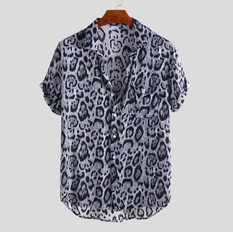 Casual Style Mens Designer Shirts Fashion Leopard Printed Loose Short Sleeve Lapel Neck Shirt Summer Mens Shirts, White;black
Casual Style Mens Designer Shirts Fashion Leopard Printed Loose Short Sleeve Lapel Neck Shirt Summer Mens Shirts, White;black