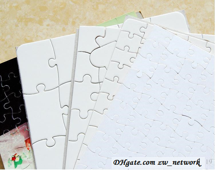 HOT A4 Blank Sublimation Jigsaw Puzzle 120 Pieces Heat Press Thermal Transfer Crafts DIY White Puzzles for sublimation photo printing