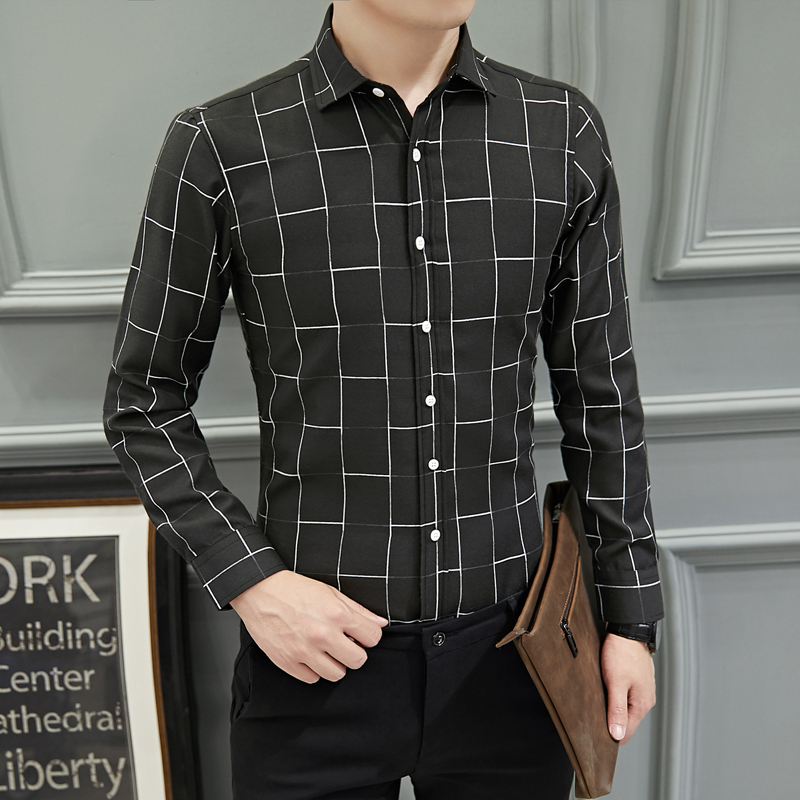 Men Business Plaid Shirt Long Sleeve Oxford Chemise Homme Slim Casual New Spring Black White Office Dress Shirts Male
Men Business Plaid Shirt Long Sleeve Oxford Chemise Homme Slim Casual New Spring Black White Office Dress Shirts Male