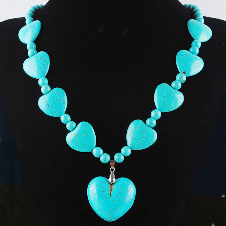 WOJIAER Vintage Blue Turquoise Heart Beads Dangle Pendant Necklace Strand 21 Inches Men Women Boho Charm Jewelry F3111
WOJIAER Vintage Blue Turquoise Heart Beads Dangle Pendant Necklace Strand 21 Inches Men Women Boho Charm Jewelry F3111