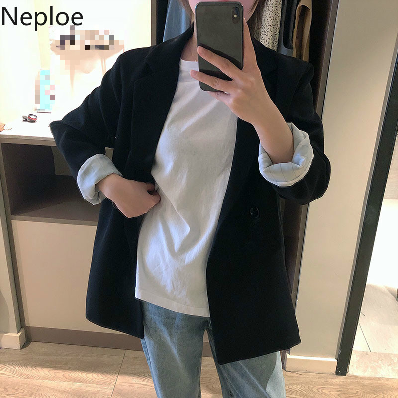 Neploe Kong-Style Blazer Women Spring 2020 Solid Notched Collar Long Sleeve Female Coat Loose Buttons Office Lady Tops A10025, Black
Neploe Kong-Style Blazer Women Spring 2020 Solid Notched Collar Long Sleeve Female Coat Loose Buttons Office Lady Tops A10025, Black
