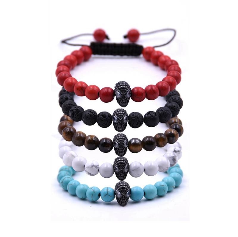 Adjustable Bracelet Lava Stone Essential Oil Diffuser Bracelet Braided Rope Stone Yoga Men's and Women's