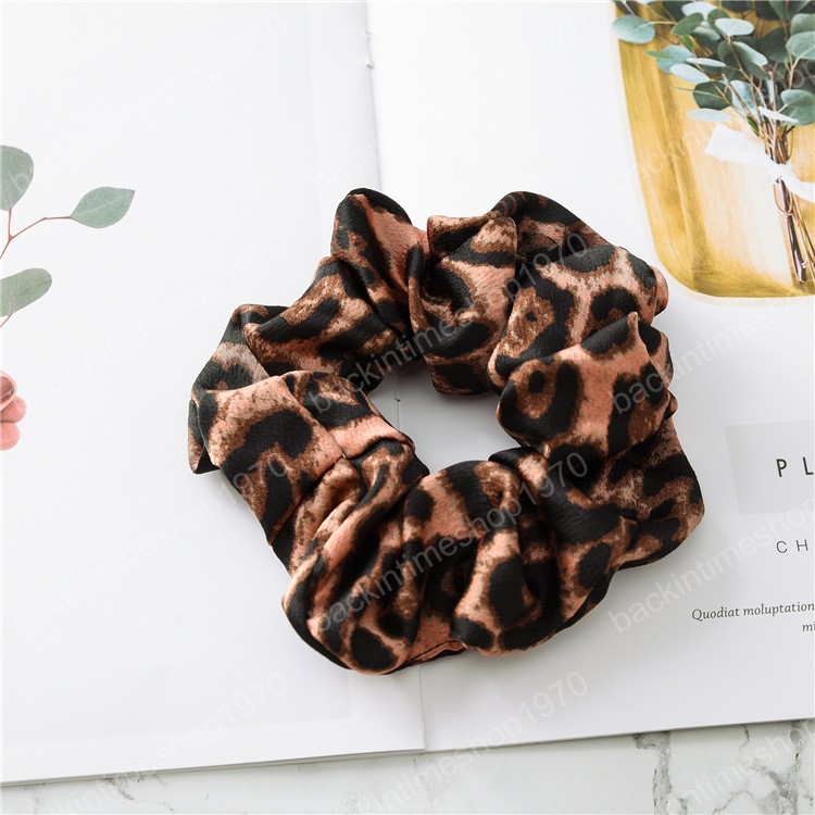 2019 9 Colors Women Girls Leopard Color Cloth Elastic Ring Hair Ties Accessories Lady Ponytail Holder Hairbands Scrunchies Hair Band