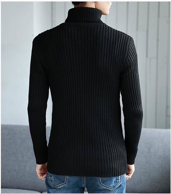 Turtleneck Sweater Men Wool Pullover Mens Sweaters Stripe Turtle Neck Male Sweter Jumper Casual Thermal High Quality Moose SH190930