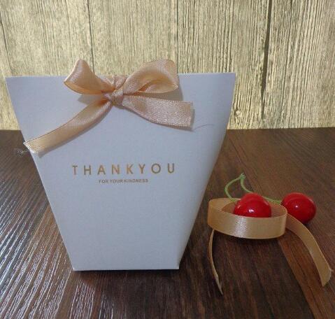 Thank You Merci Gift Wrap Gift Bag Wedding Birthiday Party Favours Bags Handmade Item Bag Candy Jewelry Necktie Packaging Foldable BoxGB1593
