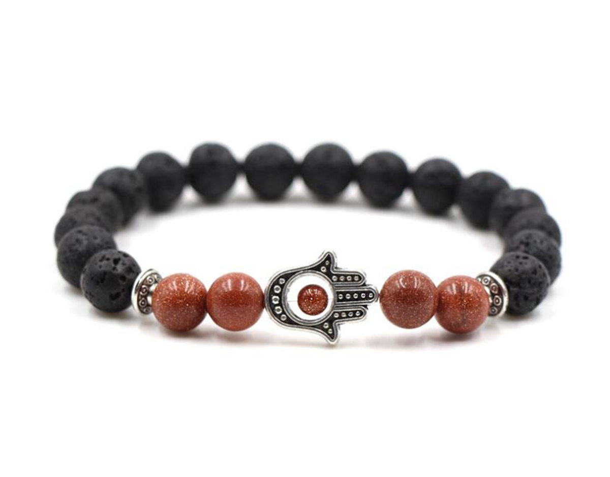 Maya Bracelet Charm Marble Beaded Bracelet Eye Beads Lava Beads Cure Energy Aura Gifts