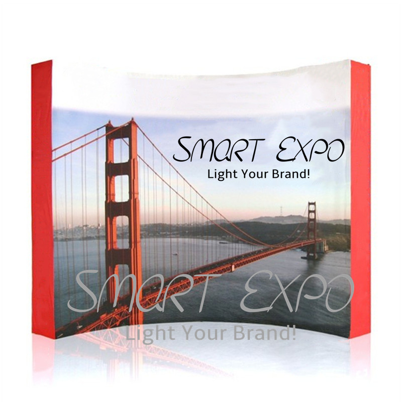 Eye-Catching 8ft Curved Pop up Display Stand Curved Pop Up Structure Tension Fabric Covered Graphic Oxford Bag Packed New E02F
Eye-Catching 8ft Curved Pop up Display Stand Curved Pop Up Structure Tension Fabric Covered Graphic Oxford Bag Packed New E02F