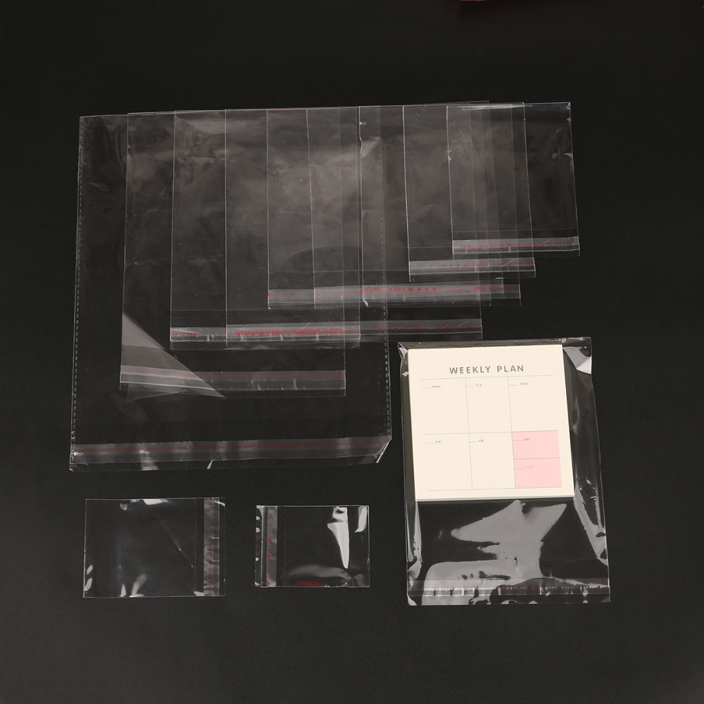 New Arrivals 200pcs pack Jewelry Clear Self Adhesive Seal Plastic Bags Transparent Opp Bag Packing Plastic Gift Bags for Jewelry26