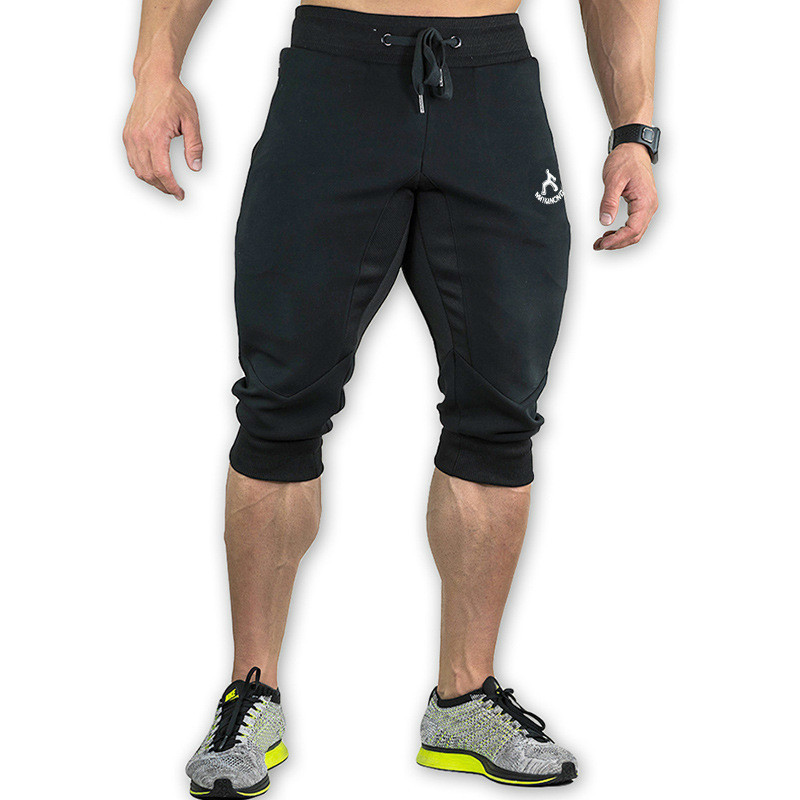 Men's Cotton Casual shorts 3/4 Jogger Capri Pants Breathable Below Knee Short Pants with Three Pockets MX200324