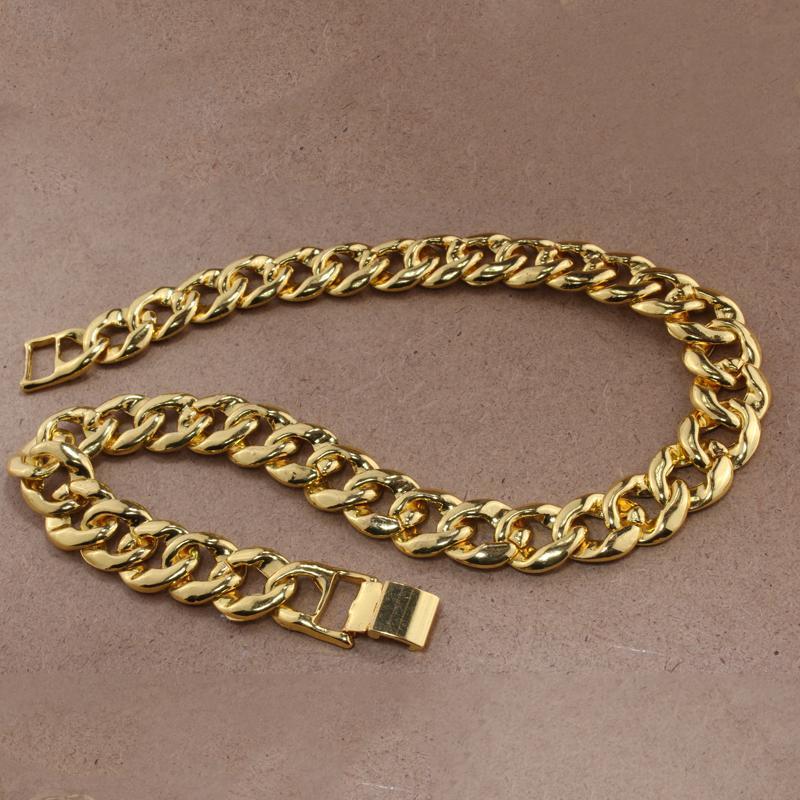 Karopel Iced Out Bling Rhinestone Golden Finish Miami Cuban Link Chain Necklace Men s Hip hop Necklace Jewelry 16,18, 20,24 Inch
