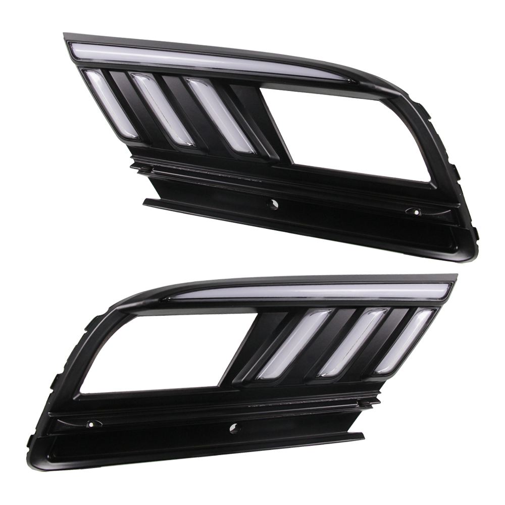 2Pcs LED Daytime Running Lights for Volkswagen Jetta MK7 Sagitar 2016 2017 2018 DRL and Streamer Turn Signal fog lamp