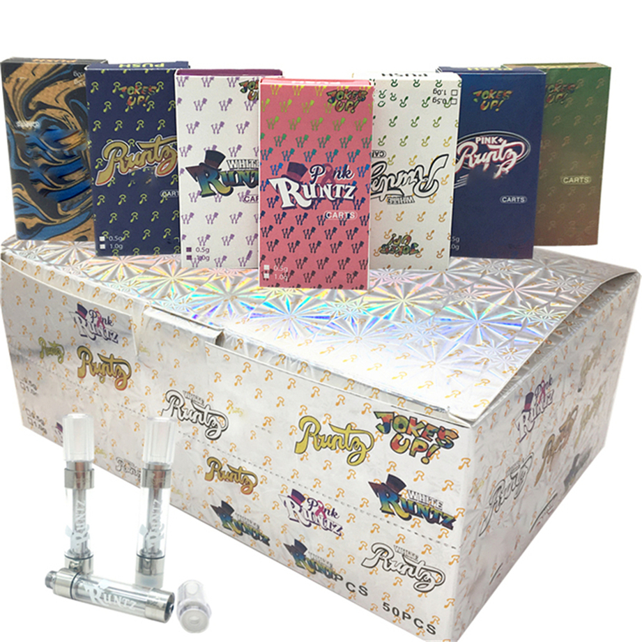 Runtz Vape Carts Packaging Holographic Paper Boxes Runts Ceramic Vape Cartridges 0.8ML 1ML M6T PCTG Empty Vape Pen 510 Cartridges Vaporizer
Runtz Vape Carts Packaging Holographic Paper Boxes Runts Ceramic Vape Cartridges 0.8ML 1ML M6T PCTG Empty Vape Pen 510 Cartridges Vaporizer