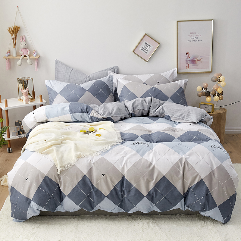 Rhombus design 100% Cotton Bedding Set Duvet Cover Bedspread Flat Sheet Pillow Cases Bed Line 3-4pcs Bed Linens New Home textile, Color 723
Rhombus design 100% Cotton Bedding Set Duvet Cover Bedspread Flat Sheet Pillow Cases Bed Line 3-4pcs Bed Linens New Home textile, Color 723