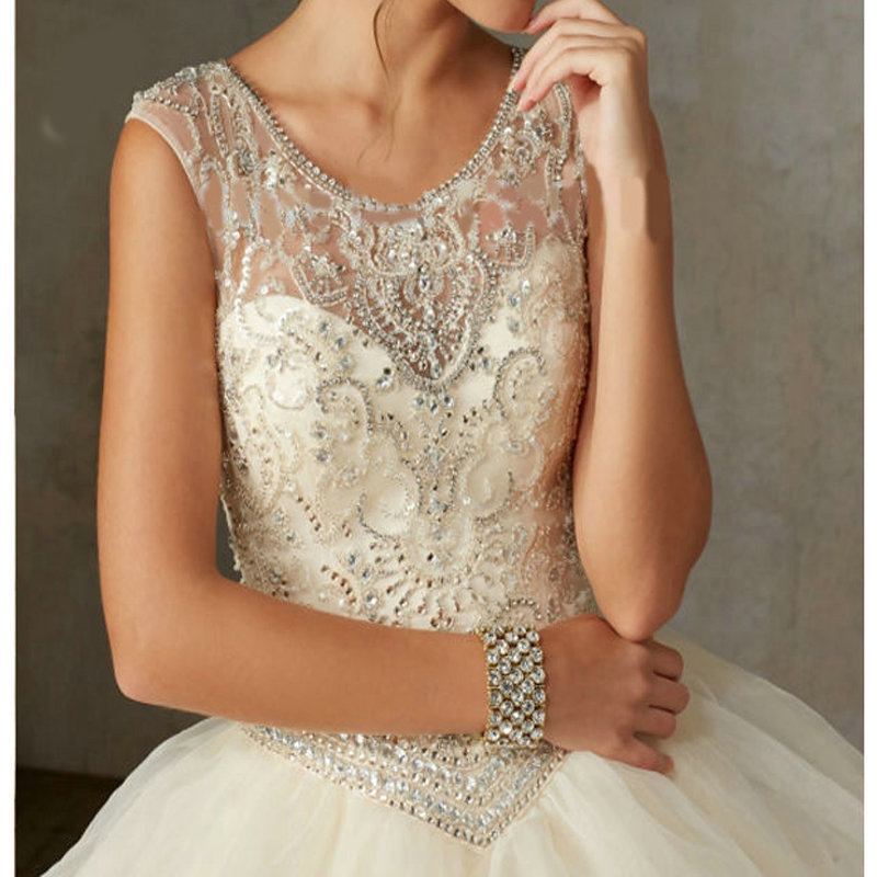 New Sparkling Hot Sale Provence Girl Flavour Shiny Crystal Ivory Quinceanera Dress 2020 High Quality Debutante Gown