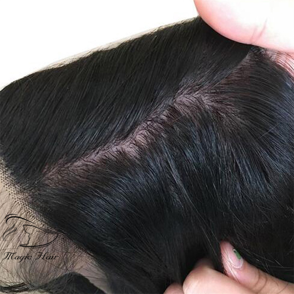 4x4 Silk Base Lace Closure Human Hair Wigs Natural Color Body Wave 130% Density Brazilian Human Hair Wigs