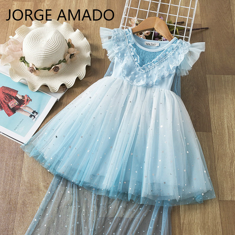 Girl Starry Sky Dress Sequins Lace Blue Sundress Sleeveless Princess Dress Clock can Remove Baby Clothes E81203 
Girl Starry Sky Dress Sequins Lace Blue Sundress Sleeveless Princess Dress Clock can Remove Baby Clothes E81203