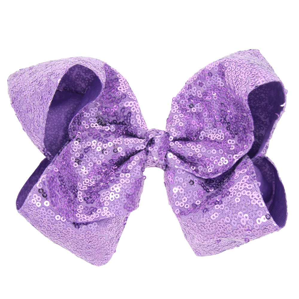 8 inch Big Large Sequin Grosgrain Ribbon Hair Bow Alligator Clips Barrette Bowknot Headwear Children Girls Hair Accessories