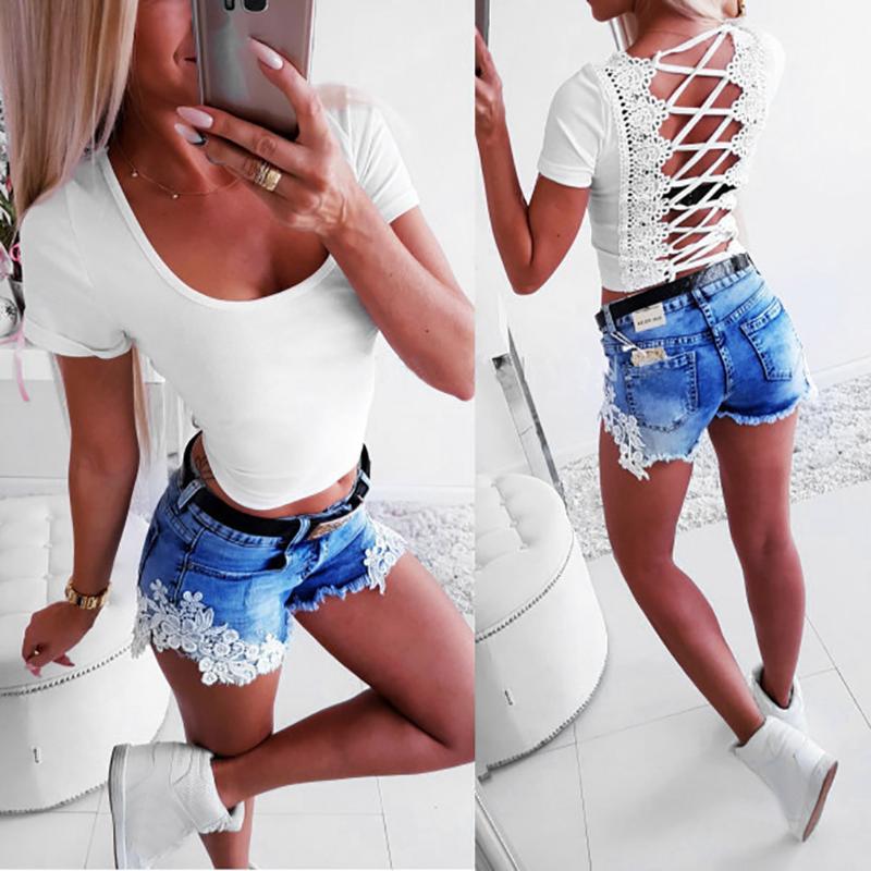 2020 Spring Summer New Hot Fashion Female Back Hollow Out Casual T-shirts Women Short Sleeve European Solid Color Tops, White
2020 Spring Summer New Hot Fashion Female Back Hollow Out Casual T-shirts Women Short Sleeve European Solid Color Tops, White