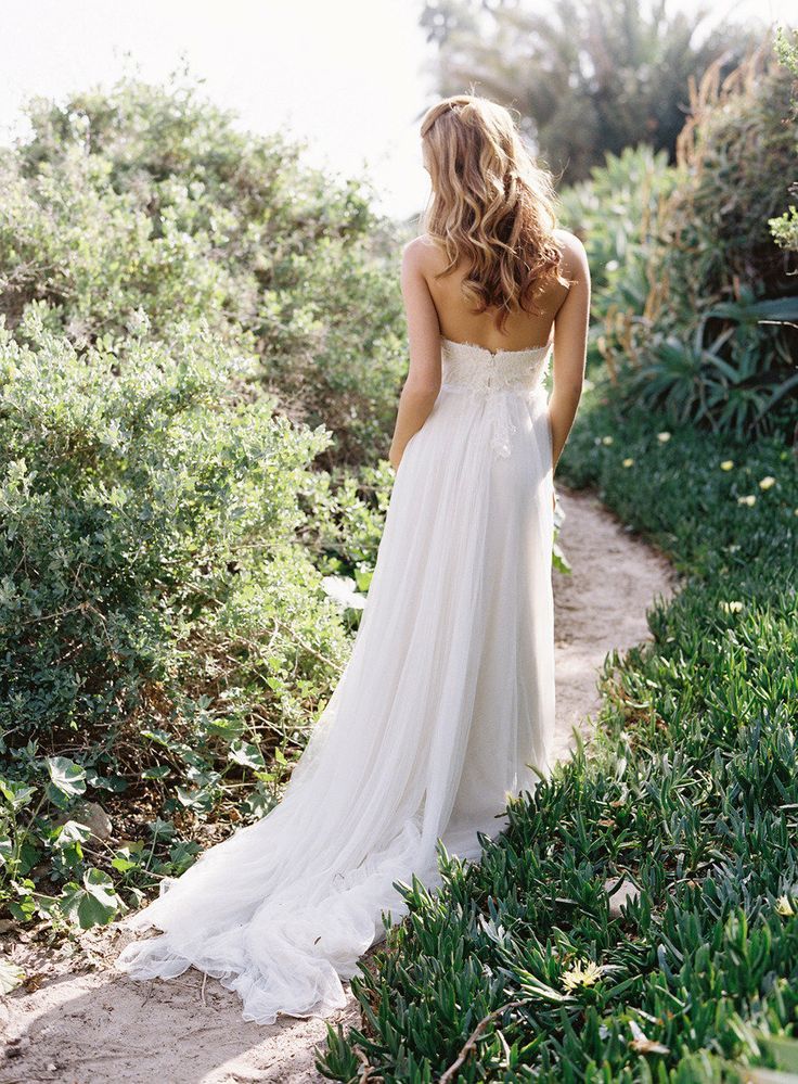 simple beach wedding dresses sexy strapless sweetheart long robe de mariée sweep train chiffon lace plus size boho destination bridal gowns