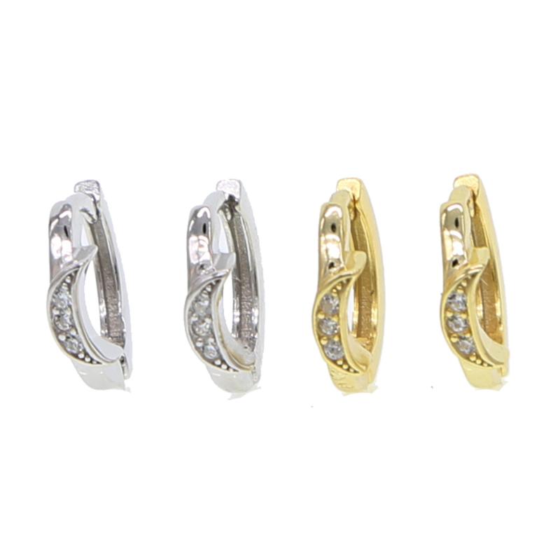 classic 100% 925 sterling silver gold silver color earrings small moon crescent pave cz small pure minimal hoop earring, Golden
classic 100% 925 sterling silver gold silver color earrings small moon crescent pave cz small pure minimal hoop earring, Golden