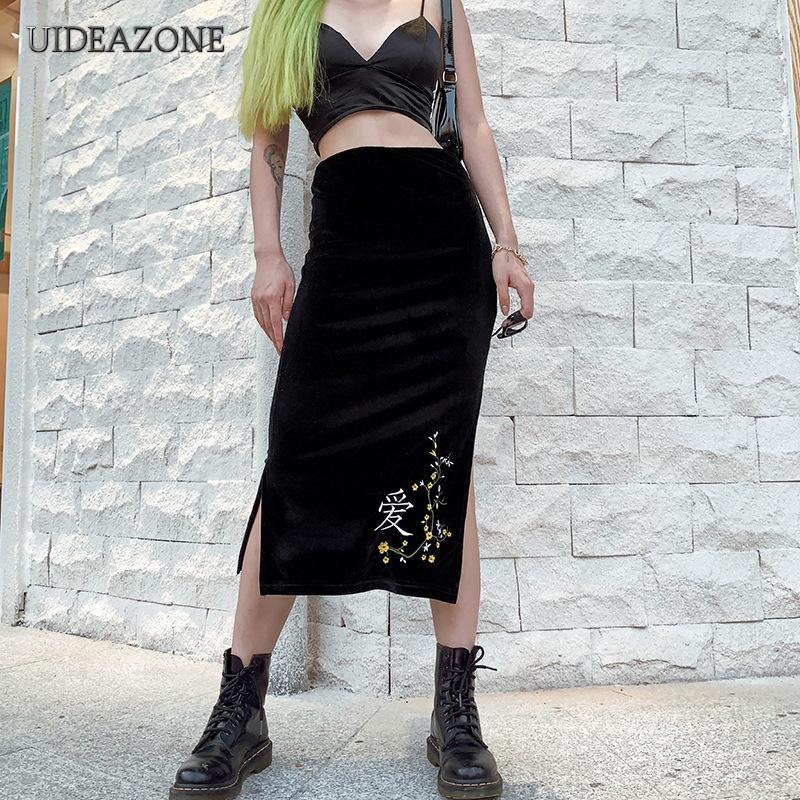 UIDEAZONE Embroidery Women Skirts Split Sexy Ladies Straight Skirt Sheath Slim Fit Mid Calf 2019 Autumn Streetwear
UIDEAZONE Embroidery Women Skirts Split Sexy Ladies Straight Skirt Sheath Slim Fit Mid Calf 2019 Autumn Streetwear