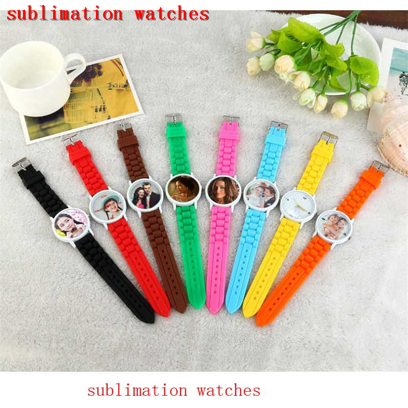 sublimation blank silicone wristwatches hot transfer printing watches DIY gifts blank consumables 2019 new styles wholesales, Black