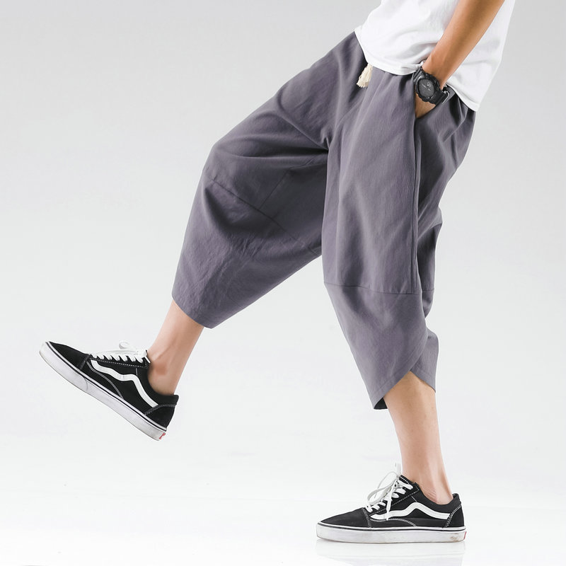 Summer Mens Cross Pants Streetwear Harem Pants Male Loose Chinese Style High Quality Men Casual Fashionable Large Size 5XL