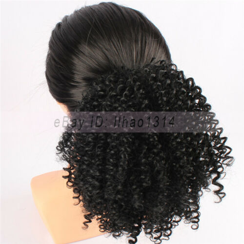 kinky curly afro ponytail clip human hair extensions 120g natural curly pony tails human Black short hairstyles for women