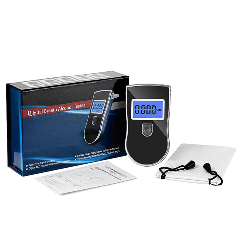 Portable Alcoholism Test Mini Digital Breath Alcohol Tester LCD Breathalyzer Analyzer Detector Practical Breathalyser With CE FDA FCC