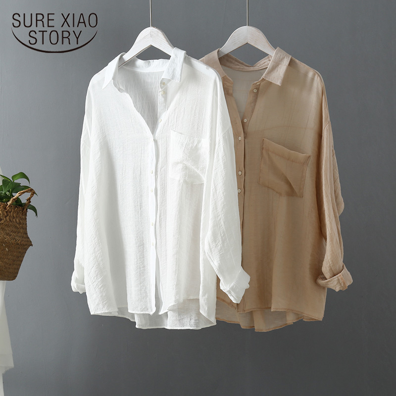 Autumn 2020 New High Quality Solid Women Shirts Long Sleeve Button Pocket Collar Shirts White Blouses Femals Tops 6801 50
Autumn 2020 New High Quality Solid Women Shirts Long Sleeve Button Pocket Collar Shirts White Blouses Femals Tops 6801 50