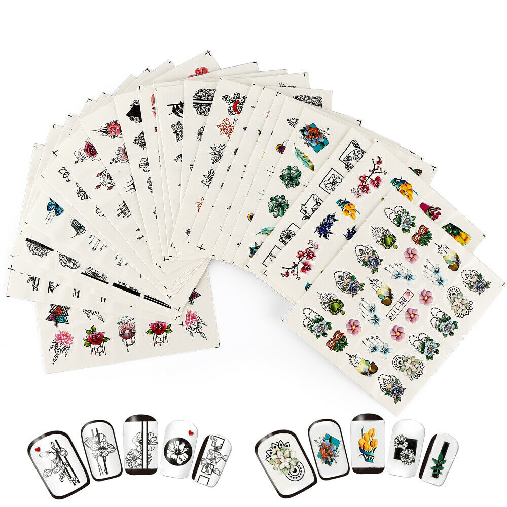 24 Nail Stickers 3D Colorful Mixed Art Nail Art Nail DIY A987
