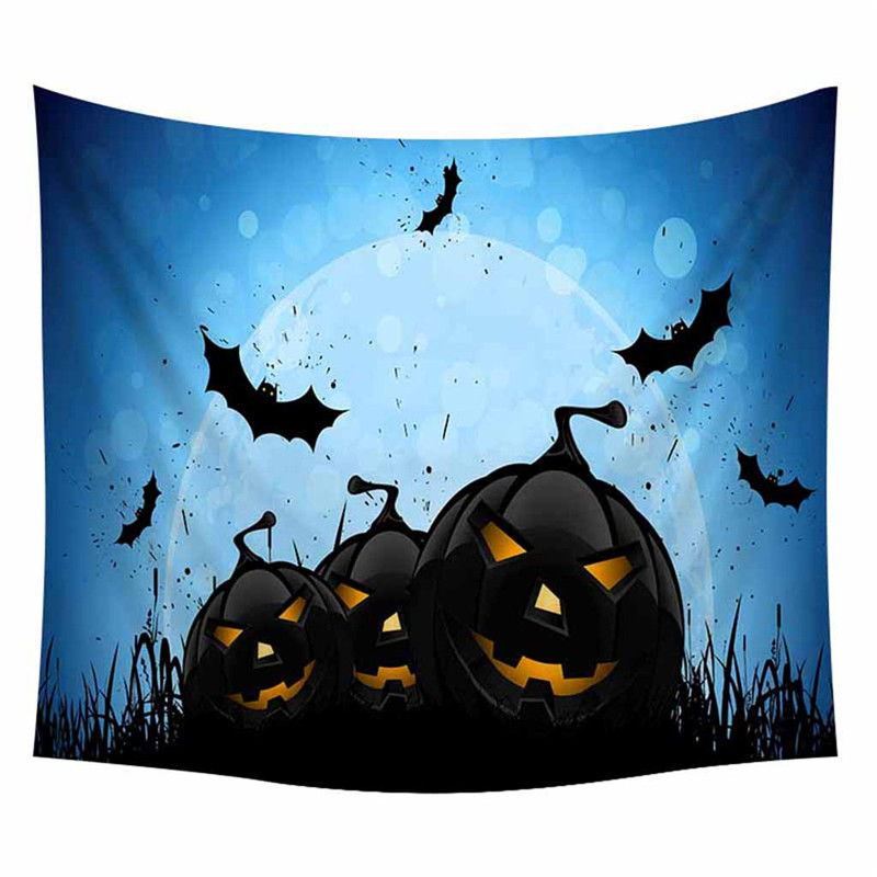 DIY Wall-mounted Home Decorations 60 x 80 inch Tapestry Halloween Pumpkin Ghost Peculiar Gifts Decorations for Party #0907