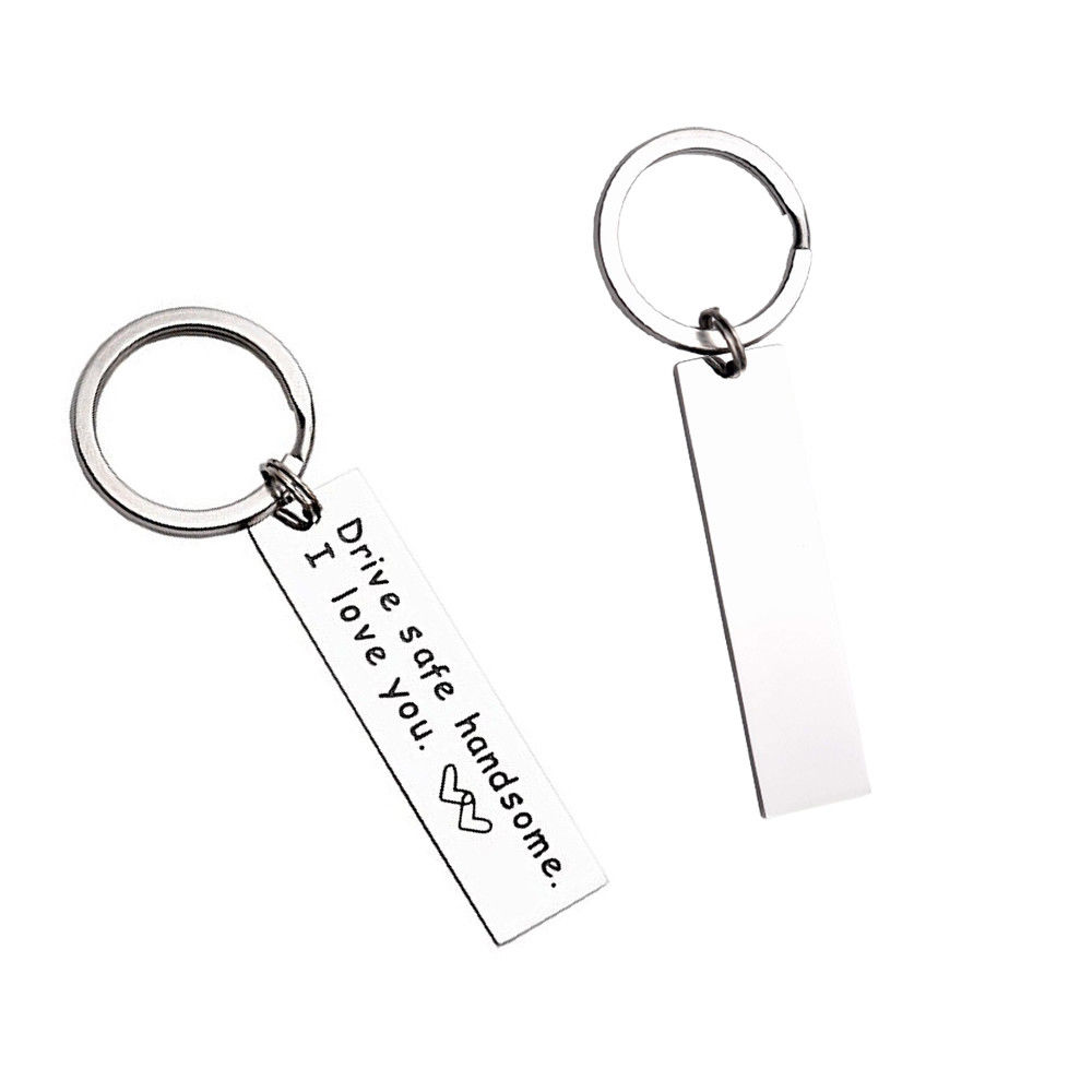 Keychain label with key ring, motorcycle, scooter, car and gift (Drive safe handsome, I love you)