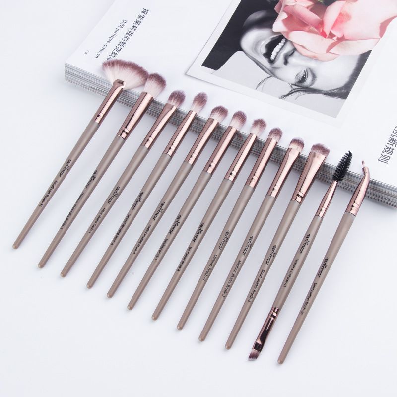 Anmor Makeup Brushes 12pcs/set Eye Shadow Blending Eyeliner Eyelash Eyebrow Brushes For Makeup Professional Eye shadow Brush 50sets/lot DHL