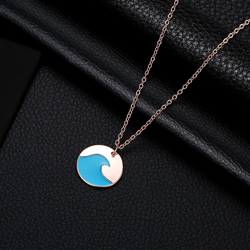 Necklaces Simple Jewelry Womans Geometric Blue Sea Wave Necklace Ladies Pendant Chain Lovers Trendy Korean Zinc Alloy Collares
Necklaces Simple Jewelry Womans Geometric Blue Sea Wave Necklace Ladies Pendant Chain Lovers Trendy Korean Zinc Alloy Collares